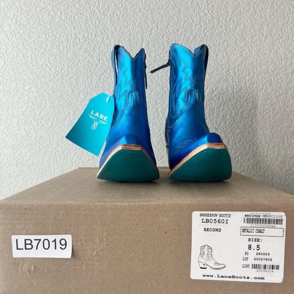 Lane SMOKESHOW Womens Cowboy Bootie 8.5 Blue Western Cowgirl Short Ankle Boots - Picture 10 of 11